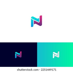 NN elementos de plantilla de diseño de logotipo de letras. Logo de la letra digital abstracta moderna. Ilustración vectorial. Colorido logo de NN.