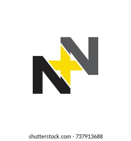 NN letter with plus logo design vector