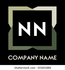 NN letters business logo creative  icon design template elements in abstract background logo, design identity in square with four colors, modern alphabet letters