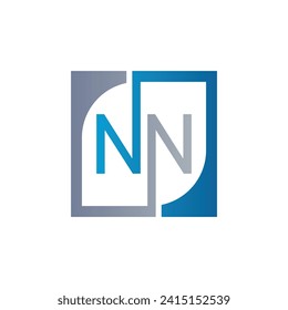 NN Logo Design Template Vector With Square Background.