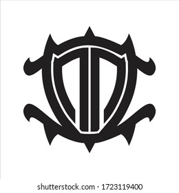 NN Logo monogram isolated with frame shield shape design template