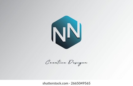 NN Minimal Polygon Shape Abstract Negative Space Symbol for Branding Use"