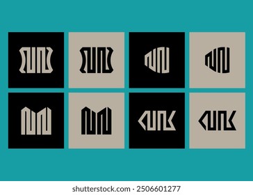NN minimalist and classic logo set design.NN monogram polygonal and circle shape vector. NN unique design.
