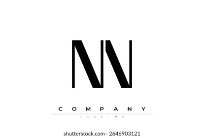 NN Modern Initials Logo Design. Branding logo with stylized initials showcasing bold design and modern aesthetic. Ideal for professional business branding or creative projects focusing on minimalistic