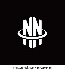 NN monogram logo in a hexagon style and surrounded by a ring