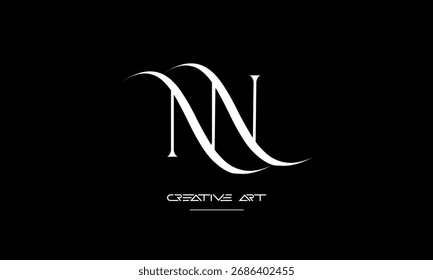 Monograma del logotipo de las letras abstractas de NN, N
