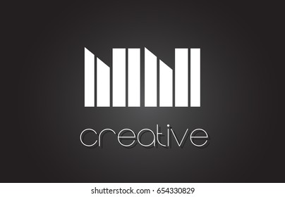 NN N Creative Letter Logo Design With White and Black Lines.