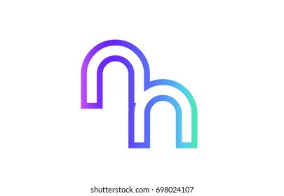 NN N N letter logo combination alphabet vector creative company icon design template modern  pink blue contour line art