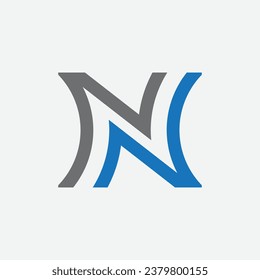 NN Modernes Monogramm-Schreiben, Initiallogo-Design