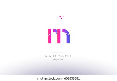 nn n  pink purple modern creative gradient alphabet company logo design vector icon template