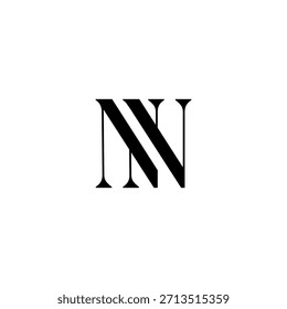 NN Negative Space Monogram Logo – Modern Minimal Lettermark Design