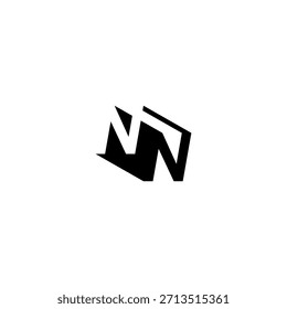 NN Negative Space Monogram Logo – Modern Minimal Lettermark Design