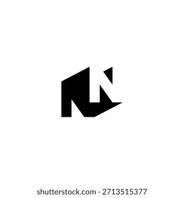 NN Negative Space Monogram Logo – Modern Minimal Lettermark Design
