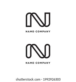 NN outline closed monogram logotype
