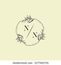 Cartas con logotipo inicial de boda NN en un diseño profesional de alta calidad que se imprimirán en cualquier medio impreso