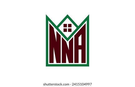 NNA initial letter real estate builders logo design vector. construction ,housing, home marker, property, building, apartment, flat, compartment, business, corporate, house rent, rental, commercial 