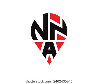 NNA letter location shape logo design.