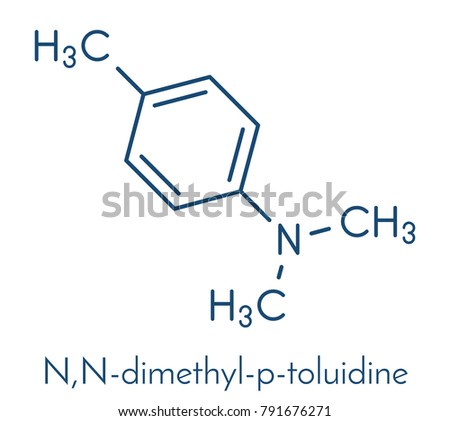 N,N-dimethyl-p-toluidine (N,N,4-trimethylaniline) polymerization catalyst molecule. Skeletal formula.