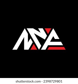 NNF triangle letter logo design with triangle shape. NNF triangle logo design monogram. NNF triangle vector logo template with red color. NNF triangular logo Simple, Elegant, and Luxurious design.