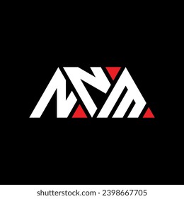 NNM triangle letter logo design with triangle shape. NNM triangle logo design monogram. NNM triangle vector logo template with red color. NNM triangular logo Simple, Elegant, and Luxurious design.