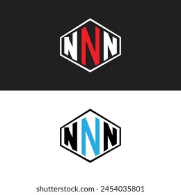 NNN letter logo design in six style. NNN polygon, circle, triangle, hexagon, flat and simple style with black and white color variation letter logo set in one artboard. NNN minimalist and classic logo