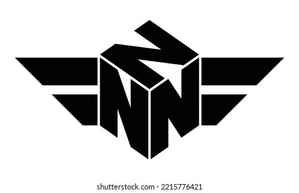NNN three-letter gaming logo design vector template, monogram, abstract, wordmark, letter mark, business, typography, flat, minimalist, brand, initial letter logo, symbol, geometric,  isolated,