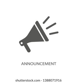 nnouncement icon. Black filled vector illustration. Announcement symbol on white background. Can be used in web and mobile.