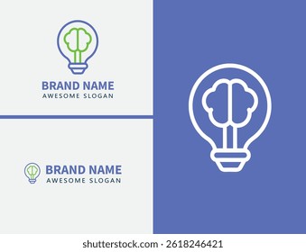 nnovative Brain + Lightbulb Logo – designed for forward-thinking companies, creative agencies, and tech innovators who turn ideas into reality
