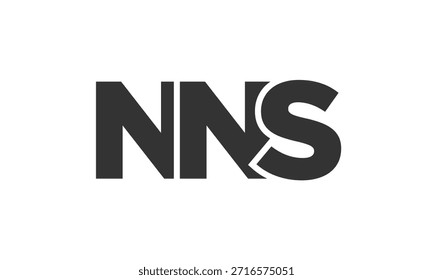 NNS logo design template with strong and modern bold text. Initial based vector logotype featuring simple and minimal typography. Trendy company identity ideal for businesses brand presence.