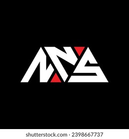 NNS triangle letter logo design with triangle shape. NNS triangle logo design monogram. NNS triangle vector logo template with red color. NNS triangular logo Simple, Elegant, and Luxurious design.