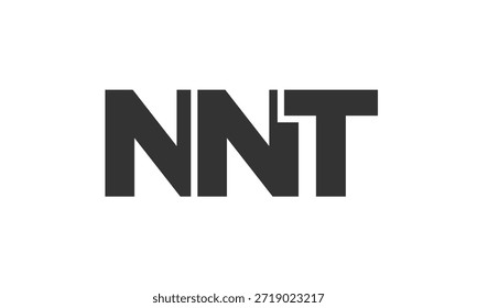 Modelo de design de logotipo NNT com texto em negrito forte e moderno. Logotipo vetorial inicial com tipografia simples e mínima. Identidade de empresa moderna ideal para a presença de marca de empresas.