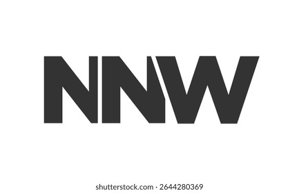 NNW Logo Design-Vorlage mit starkem und modernem Fettdruck. Ursprünglicher Vektor-Logotyp mit einfacher und minimaler Typografie. Trendy Unternehmensidentität ideal für Unternehmen Markenpräsenz.