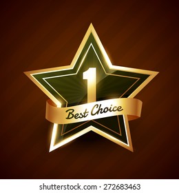 No. 1 Best Choice Golden Label Badge Vector Design