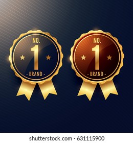 no. 1 brand golden label and badge in two colors