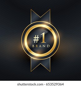 No. 1 brand premium golden label badge design