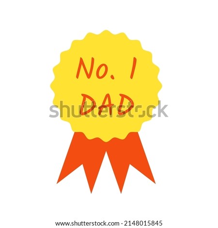 No 1 dad award ribbon icon. Clipart image isolated on white background