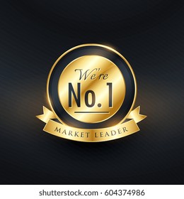 No. 1 market leader golden label and badge design