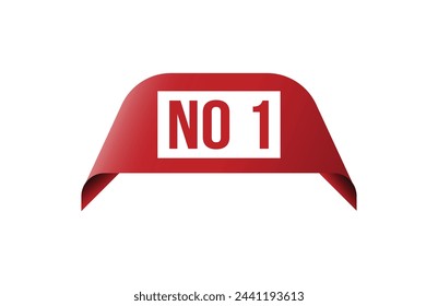 No 1 red ribbon label banner.