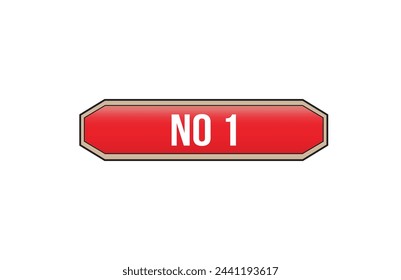 No 1 red ribbon label banner.