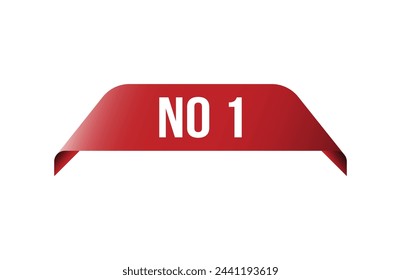 No 1 red ribbon label banner.