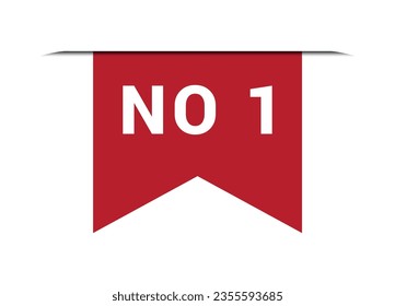 No 1 red vector banner illustration isolated on white background