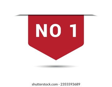 No 1 red vector banner illustration isolated on white background