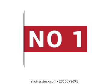 No 1 red vector banner illustration isolated on white background