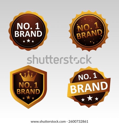 No 1 text badge vector design. No 1 text crest design	