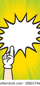 No. 1 No. 1 Top glove Hand pose Concentrated line balloon Comment Balloon Illustration Vertical banner