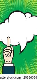 No. 1 No. 1 Top glove Hand pose Concentrated line balloon Comment Balloon Illustration Vertical banner