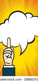 No. 1 No. 1 Top glove Hand pose Concentrated line balloon Comment Balloon Illustration Vertical banner