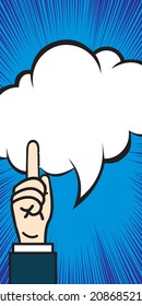 No. 1 No. 1 Top glove Hand pose Concentrated line balloon Comment Balloon Illustration Vertical banner