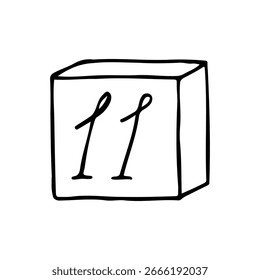 No. 11 Em uma das faces do cubo - um esboço de linha desenhada à mão