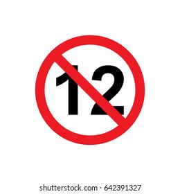 No 12 years icon illustration isolated vector sign symbol